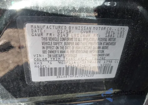 2018 Nissan Sentra S из США, поврежденный, VIN 3N1AB7AP3JY249602